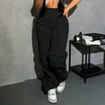thumbnail image 4 of Women’s High Waisted Cargo Pants – Baggy Wide Leg Jogger Streetwear with Multi Pockets Y2K Fashion, 4 of 6