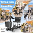 thumbnail image 6 of Havlo 37.5 lbs Lightweight Mobility Scooter for Seniors & Adults, Foldable 4-Wheel Travel Scooter with Removable Lithium Battery, 13-Mile Range, 270W Brushless Motor, for Shopping,Cruises,Black, 6 of 14