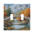 thumbnail image 2 of Dailycode Light Switch Plate Covers 3 Gang Wall Plate Plastics Outlet Covers for Kitchen Home Office Decor Bridge on Forests, 2 of 8