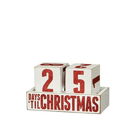 Box Sign Days Til Christmas Countdown Blocks Wooden Calendar