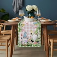 thumbnail image 2 of Easter Table Runner - 120 Inch Long, Kitchen Dining Table Runner Dresser Scarves, Spring Gnomes Floral Bunny Duck Green Pink Plaid Farmhouse Decor for Coffee Tables Wedding Party Banquet, 2 of 8