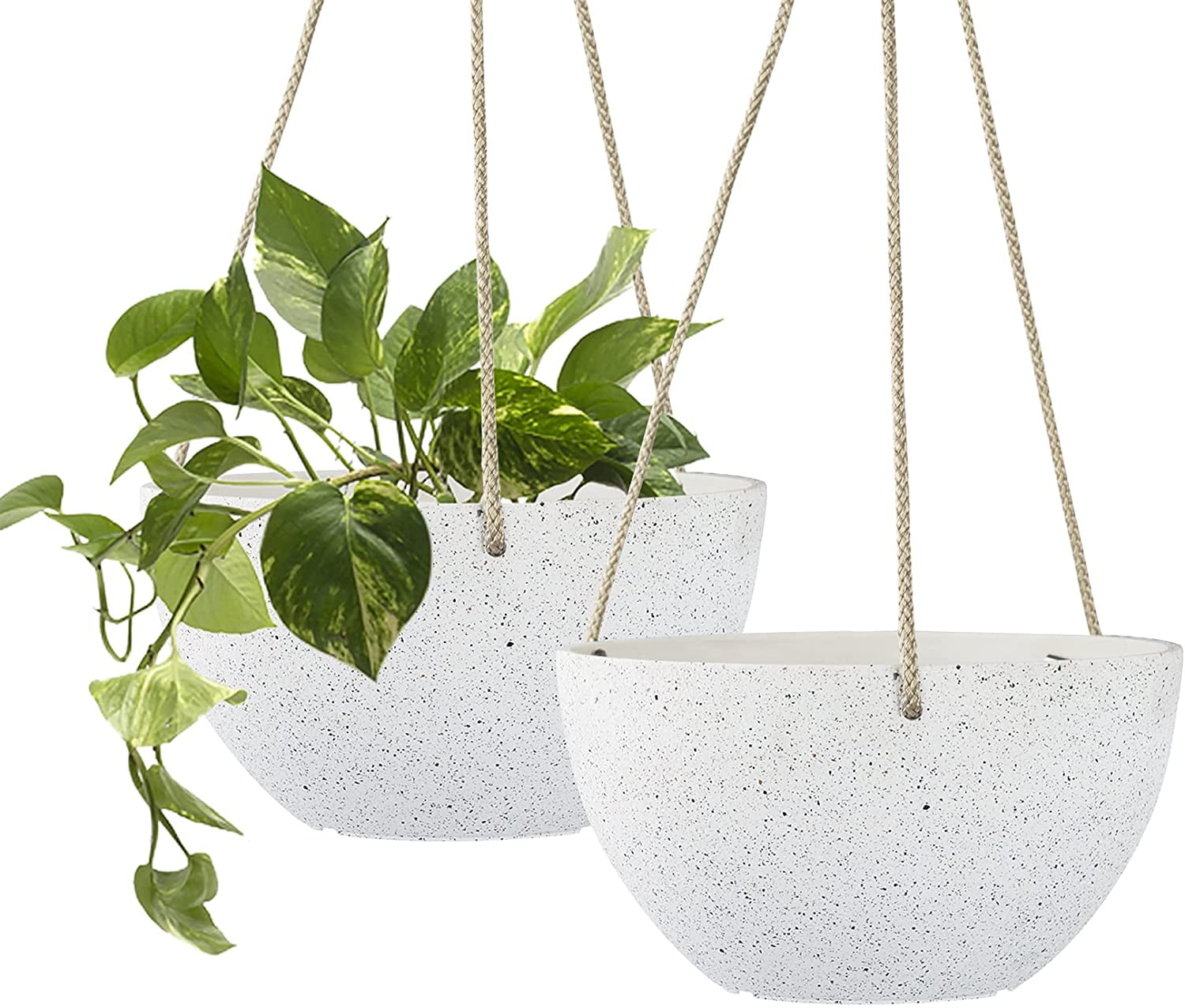 voordat Ondraaglijk wekelijks Speckled White Hanging Planter - 8 Inch Indoor Outdoor Hanging Plant Pot  Basket, Flower Pot with Drainage Hole, Set of 2 | Walmart Canada