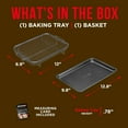 thumbnail image 4 of Air Fryer Crisping Basket & Tray Set – Oven Baking Tray with Elevated Mesh Crisping Grill, Ceramic Coating, Healthy Cooking, Extra-Large 9.5" x 13", Gray, 4 of 7