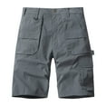 thumbnail image 2 of Mens Gray Cargo Shorts, Rugged Multi - Pockets, Durable, Summer Hiking & Adventures, 2 of 6