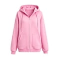 thumbnail image 4 of Womens Zip Up Hoodies Spring Fall Satin lined Hoodies Oversized Sweatshirts Fall Sweaters Casual Y2K Track Jackets Clothes, 4 of 4