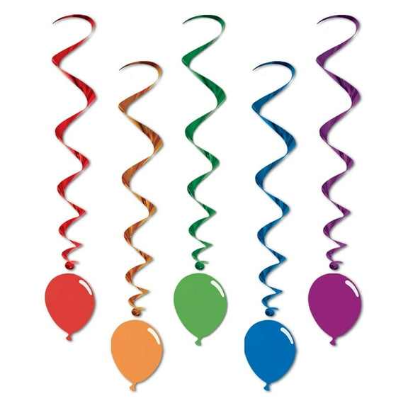 Party Central Club Pack of 30 Multi-Color Traditional Balloon Spiral Whirls 39"