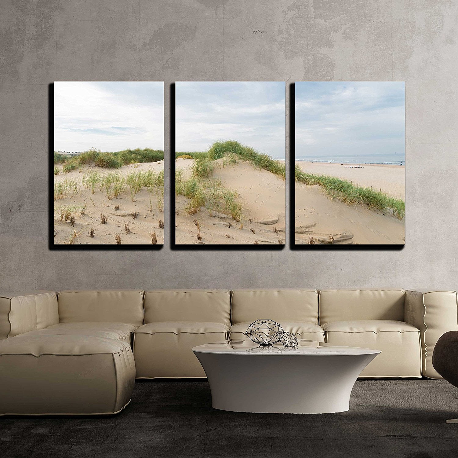 wall26 3 Piece Canvas Wall Art sand dunes at the north sea beach in