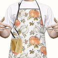 thumbnail image 2 of Fall Pumpkins Leaves Pattern Apron-Garden Aprons for Women with Pockets-Cotton Linen Waterproof Kitchen Cooking Gardening Aprons Adjustable for Kitchen,Cooking,BBQ and Salon 33"x27", 2 of 7