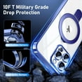 thumbnail image 6 of Magnetic for iPhone 15 Pro Case Magsafe Clear with Invisible Stand Kickstand Plating 10FT Shockproof Soft Rubber Protective Phone Case (Blue), 6 of 12