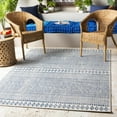 thumbnail image 3 of BoutiqueRugs Madras Moroccan Geometric Zig Zag Runner Rug - Southwestern Trellis Carpet for Hallway, Patio, Terrace - Outdoor Safe - Light Blue, Aqua, Navy - 2'7" x 10', 3 of 19