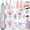 White, variant on Saviland Clear Builder Nail Gels Kit - 4 Colors Harden Gel Nail Extension with Base/Top Coat,100PCS Nail Forms and Acrylic Nail Brush