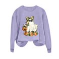 thumbnail image 5 of Plcasen Halloween Ghost Sweatshirt Womens Cute Ghost Cat Graphic Pullover Tops Spooky Season Shirt Casual Shirt, 5 of 5