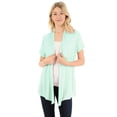 thumbnail image 1 of Pastel by Vivienne Women's Short Sleeve Open Front Vest Mint Medium, 1 of 1