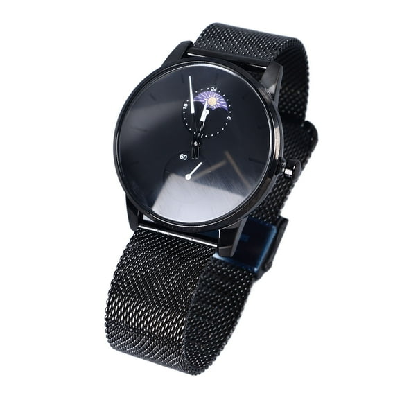 Reloj De Cuarzo Con Fase Lunar Para Hombre, Reloj De Cuarzo Para Hombre, Correa De Malla De Acero Inoxidable, aleación De Zinc Resistente Al Agua De 98,4 Pies Para Actividades