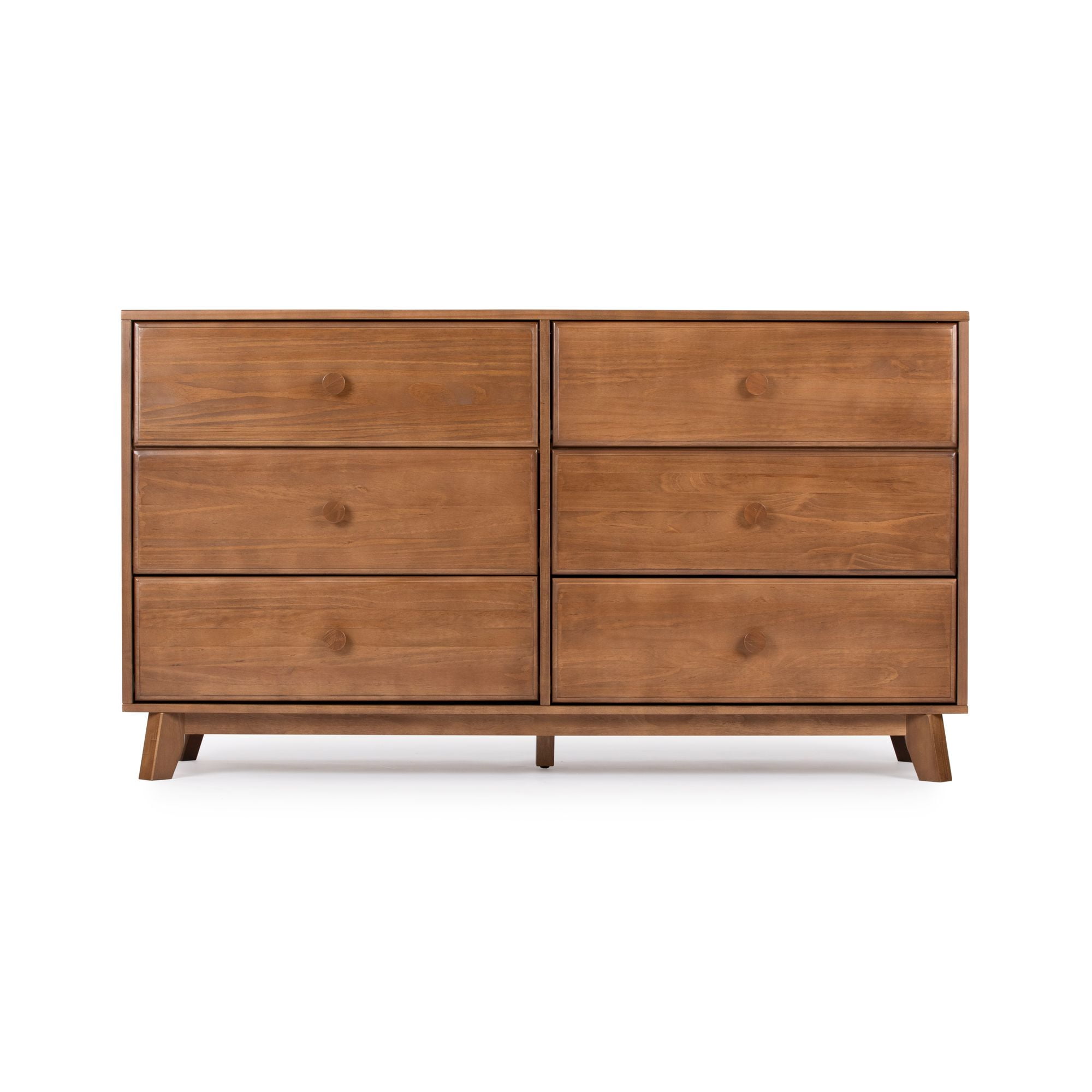 Max & Lily Solid Wood 6 Drawer Dresser, Pecan