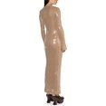thumbnail image 4 of MesaSe Robe à Paillettes pour Femmes Découpes Col en V Robe de Bal Manches Longues Robe Scintillante Robe Midi de Soirée à Paillettes avec Fente, 4 of 7