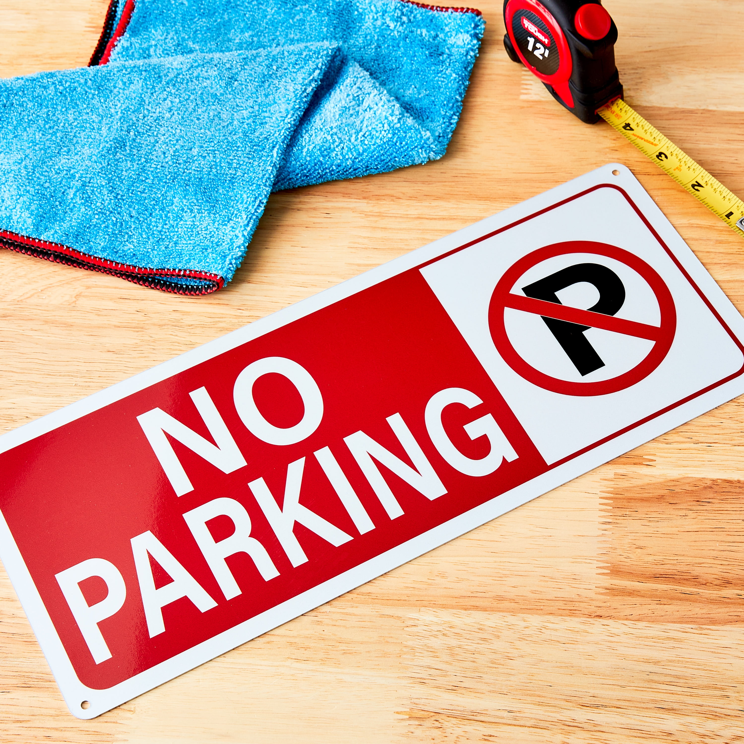 (2 pack) "Pen+Gear  No Parking Sign, 6x14 inch -Vibrant Red, Easy-to-Read, Durable for Outdoor & Indoor Use"