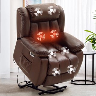 Gymax Massage Recliner Chair Single Sofa Fabric Padded Seat Theater ...