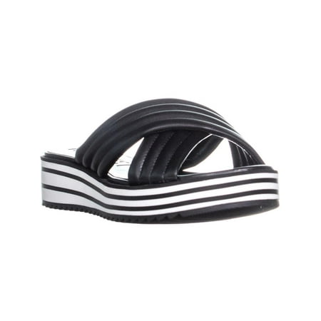 Womens Nine West Zonita Slip On Wedge Sandals, Black, 7 US