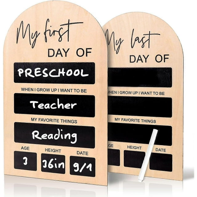First Day of School Board Sign First Day at School Board, First Last Day of School Message Chalkboard Double-Sided Sign
