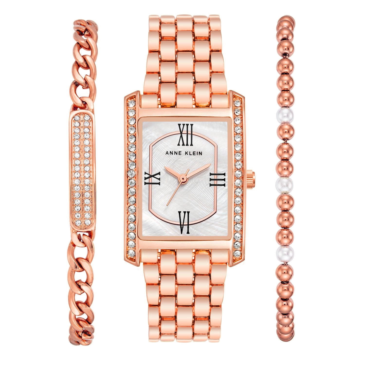 Anne Klein Women's 10-9766RGCH Mother of Pearl Dial Rosegold-Tone