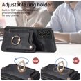 thumbnail image 5 of Phone Case for Samsung Galaxy A53 5G Wallet Cover with Tempered Glass Screen Protector and Wrist Strap Lanyard RFID Credit Card Holder Ring Stand A 53 G5 53A SM A536U 6.5" 2022 Women Men Black, 5 of 14