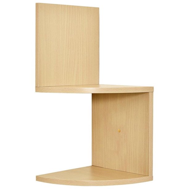 Greenco Modern Design 2 Tier Corner Floating Shelves Natural Finish Walmart Com Walmart Com