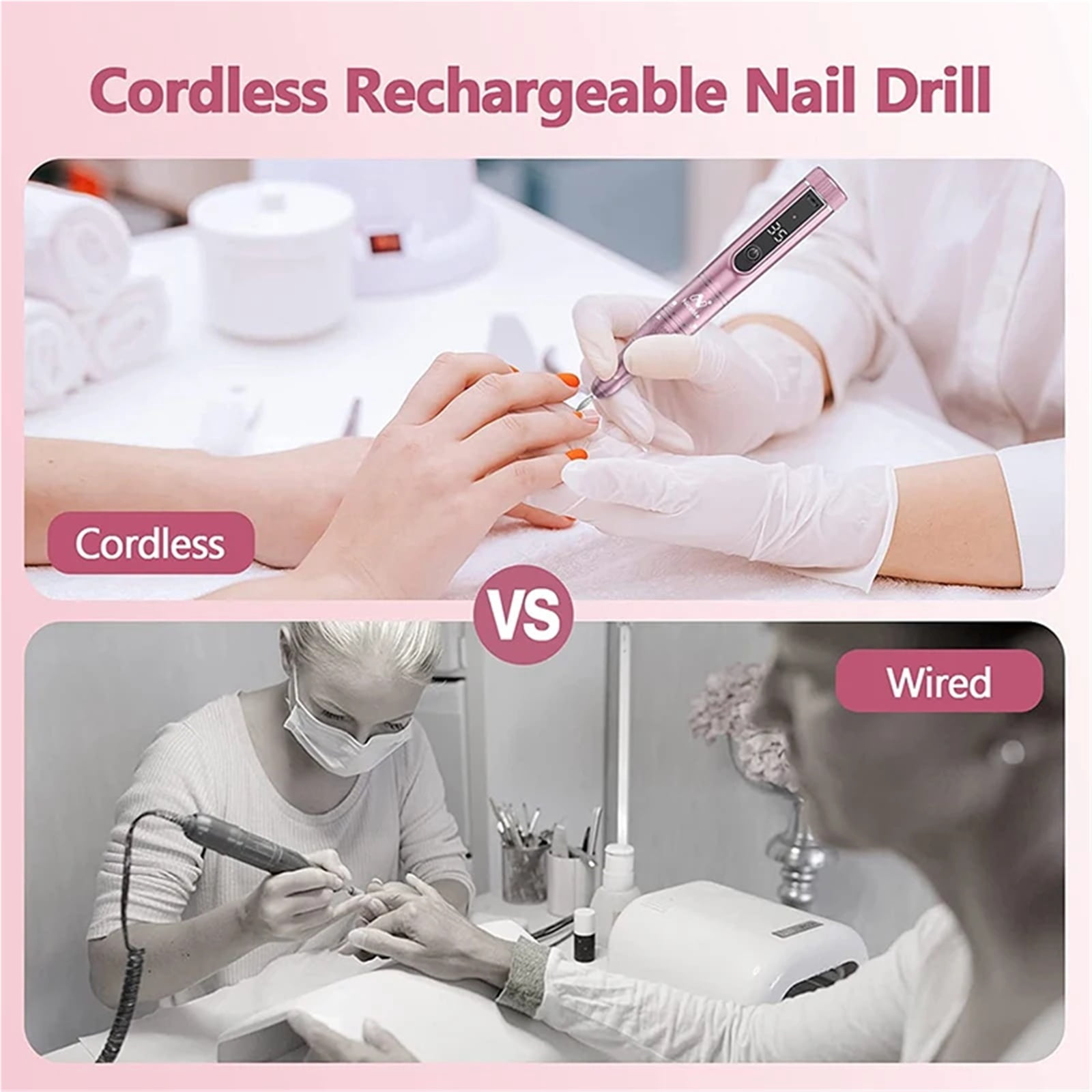 35000RPM Nail Drill Machine Professional Rechargeable Cordless Nail Sander Portable Electric Nail File Manicure Cutter Nail Art