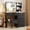 Black with Sliding Mirror, variant on Vanity Mirror with Lights, Makeup Vanity with Chair, Make up Desk Table with Storage Drawers, Large Shelves, LED Light and Stool for Bedroom, Dressing Room, White