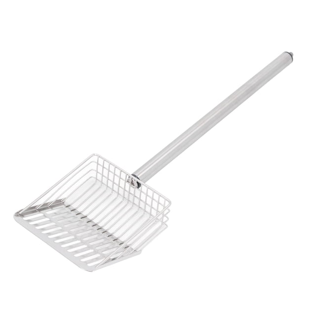 Metal Cat Litter Scoop, Long Handle Design, Rustproof and Sturdy, Efficient Particle Separation, Versatile Cleaning Tool for Pet Feces, Made with 304 Stainless Steel, Hygienic