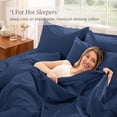 thumbnail image 5 of Bare Home Organic Percale Sheet Set - 100% Organic Cotton - Twin XL, Dark Blue, 5 of 10