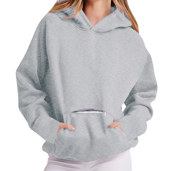 Womens Hoodies Oversized Sweatshirt Cozy Sweaters Basic Pullover Shirts Large Kangaroo Pocket Casua Fall Outfits