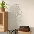 thumbnail image 4 of Sintosin Vintage Metal Wall Art Decor Living Room 32" x 18", Hanging Distressed White Large Wrought Iron Wall Decor, Victorian Decoration Murale, Antique Metal Wall Decor for Outdoor Indoor, 4 of 9