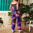 thumbnail image 4 of BOMYJESK Women's Halloween Jumpsuits Cartoon Pumpkin One Piece Sleeveless Rompers Pants 2026 Fall Baggy Overalls Purple L, 4 of 7