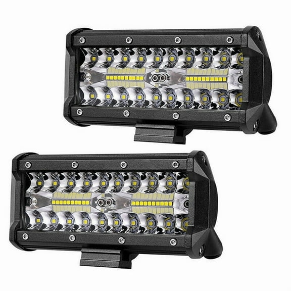 2/1Pcs 7'' LED Work Light Bar 400W/120W Spot Flood Beams Combo for Car Tractor Boat OffRoad Truck SUV ATV Car Repairing Lights