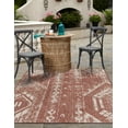 thumbnail image 3 of Rugs.com Outdoor Bohemian Collection Rug – 8' x 10' Rust Red Flatweave Rug Perfect For Living Rooms, Large Dining Rooms, Open Floorplans, 3 of 9
