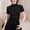 *Black, variant on Women's High Neck Short Sleeves Ruched Workout T-Shirt, Quick Dry Form Fitting Yoga Top Black,Women's Plus XL