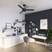 Hunter - Presto Indoor Ceiling Fan, Wall Control, 44-inch, Matte Black, Casual-style, 3-speed WhisperWind Motor, 51847, for Living Rooms, Bedrooms