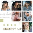 thumbnail image 4 of Newsboy Cap with Wavy Curly Hair Extensions for Women Hat Attached Synthetic Wig Short Extensions, 4 of 6