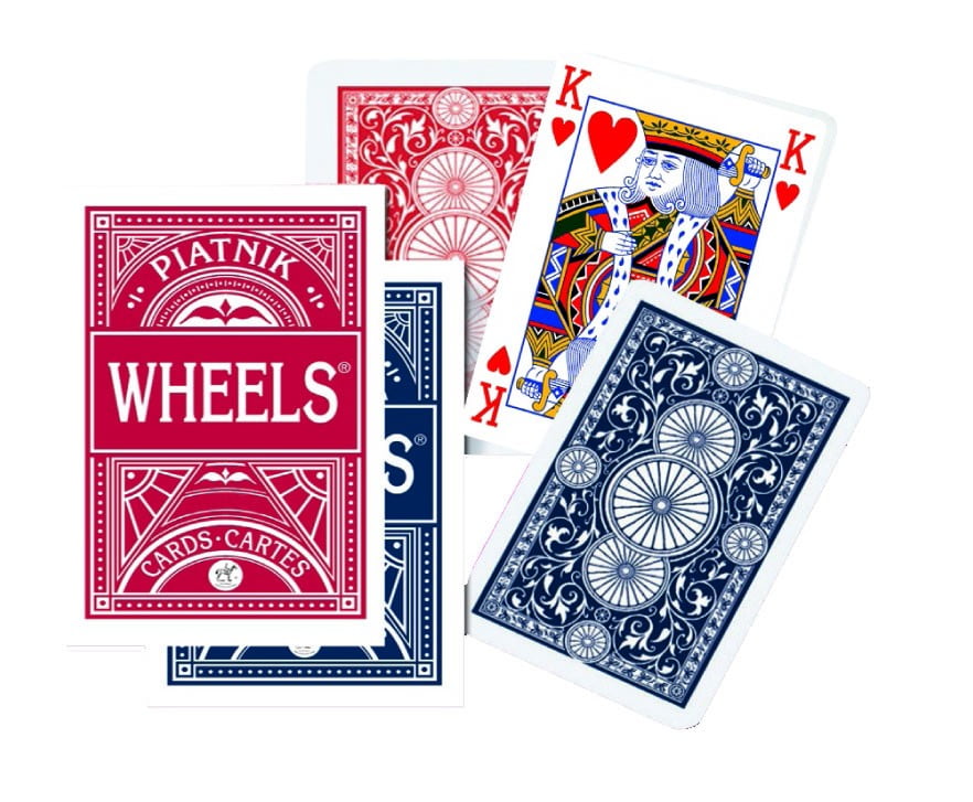 Piatnik Wheels Playing Cards 2 Pack 1 Red Blue Deck 52 Cards 3 Jokers 55 Cards Sealed Deck Brand New Linen Finish Made In Austria Walmart Com Walmart Com
