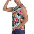 thumbnail image 3 of Fotbe Palm Leaves Flamingo Men's Camiseta sin Mangas Estampada para Hombres, Playera Casual para Gimnasio, Entrenamiento, Playa-3X-Large, 3 of 7