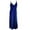 Blue, variant on Sakmal Solid Dresses for Women Trendy Black Knee Length Slip Dress Sleeveless Deep V-Neck Ladies Dresses