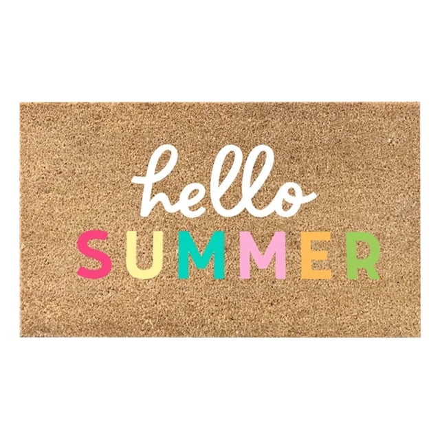 16x24 Inch Coir Door Mat Outdoor Mat for Front Door Indoor Vintage Rug Indoor Door Mats for Entryway Easy Clean Entryway Rug Door Mat Indoor Outdoor Mats for Home and Office, hello SUMMER