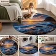 thumbnail image 5 of Round Rugs 4 Ft, Beach Reef Non Slip Area Rugs for Kitchen Bedroom Entryway, Beach Sunset Ocean Waves Natural Scenery Washable Carpet Runner Rug Floor Mats for Bedroom Home Decor, 5 of 8