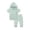 Green, variant on Wdgfv Unisex Toddler 2 Piece Hoodie Outfit, Solid Short Sleeve Kangaroo Pocket Hooded Top & High Waist Jogger Pants, Soft Knit Cotton Neutral Matching Set for Baby Boys Girls 12-24 Months
