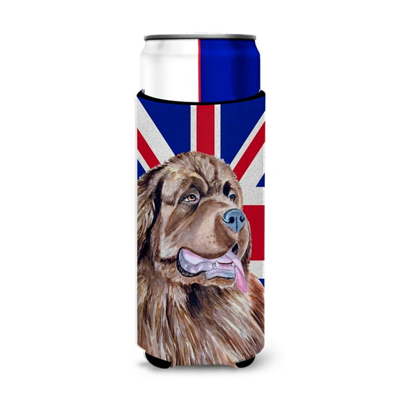 Newfoundland with English Union Jack British Flag Ultra Hugger for slim cans