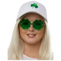 Saint Patrick's Day Green Shamrock Lense Glasses Costume Accessory