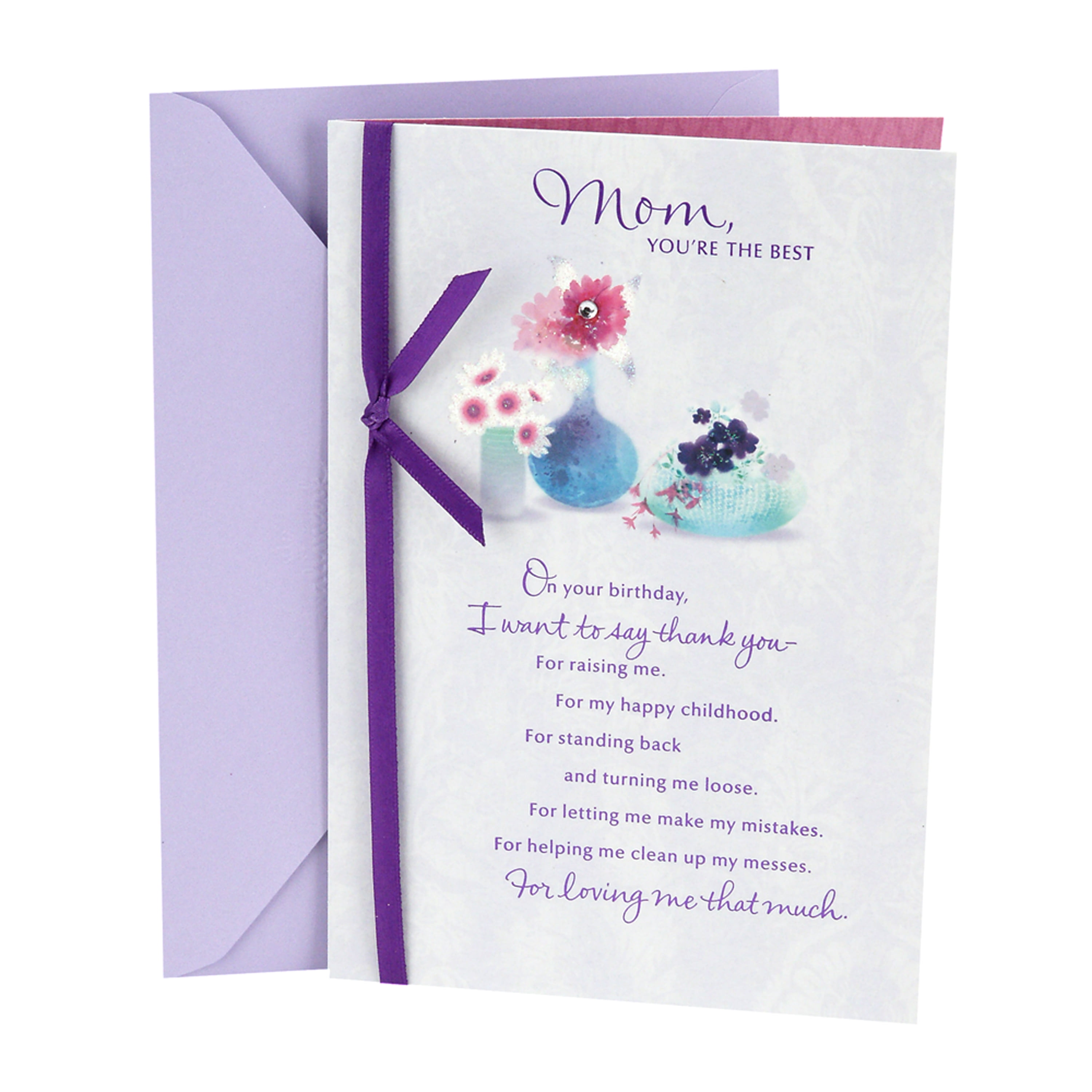 Hallmark Birthday Greeting Card to Mother (Flowers with Vases) - Walmart.com