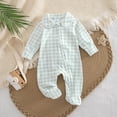 thumbnail image 4 of CAUYDY 3 6 9 Months 1T 2T Newborn Boy Picture Outfit Baby Sleepers Preemie Clothes Long Sleeve Bodysuit Fall Winter Infant Boys Comfy Pajamas Romper Light Green for Sizes 3-6 Months, 4 of 5