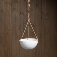 thumbnail image 5 of Root & Vessel Napa Hanging Bowl Planter, White, 12", 5 of 6